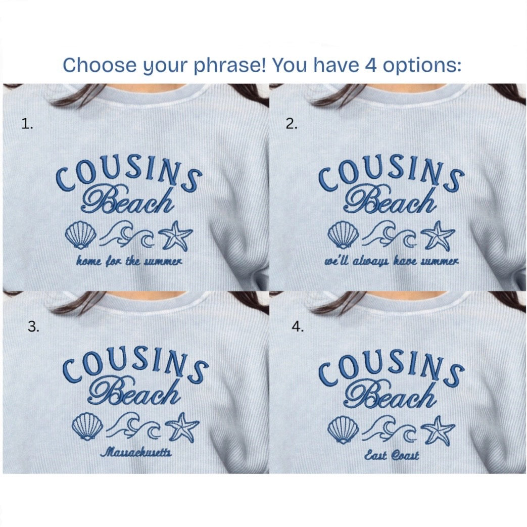 Cousins Beach Corded Crewneck